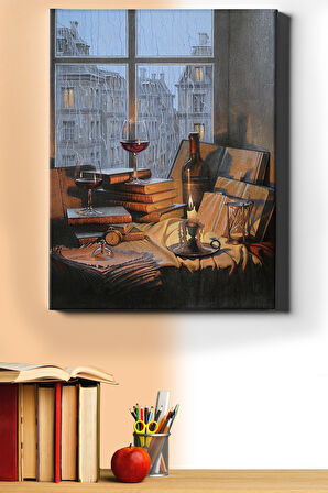 Sayılarla Boyama Seti Çerçeveli Kasnaklı Şairin Manzarası 40x50 Cm