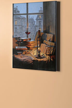 Sayılarla Boyama Seti Çerçeveli Kasnaklı Şairin Manzarası 60x75 Cm