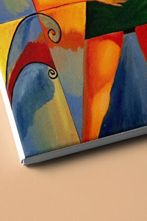 Sayılarla Boyama Seti Çerçeveli Kasnaklı Renkli Sokaktaki Kadın 60x75 Cm