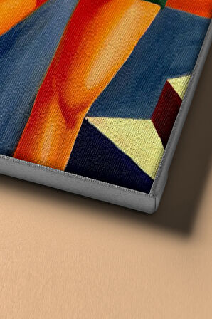 Sayılarla Boyama Seti Çerçeveli Kasnaklı Renkli Sokaktaki Kadın 60x75 Cm