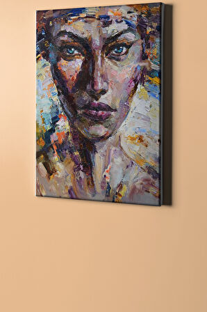 Sayılarla Boyama Seti Çerçeveli Kasnaklı Renkli Yüz 7 40x50 Cm