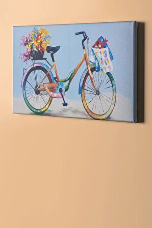 Sayılarla Boyama Seti Çerçeveli Kasnaklı Renkli Bisiklet 60x75 Cm