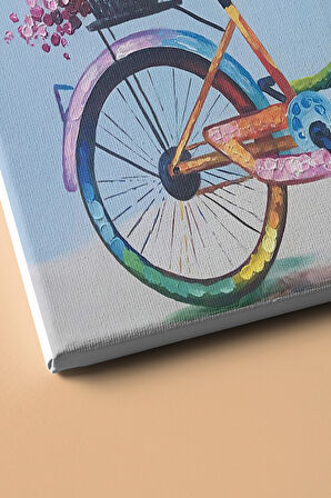 Sayılarla Boyama Seti Çerçeveli Kasnaklı Renkli Bisiklet 60x75 Cm