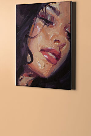 Sayılarla Boyama Seti Çerçeveli Kasnaklı Güzel Kız 1 60x75 Cm