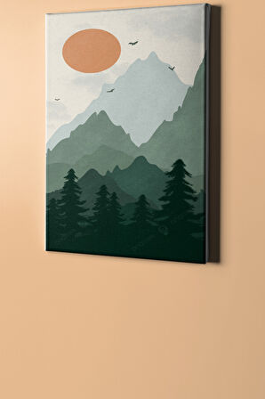 Sayılarla Boyama Seti Çerçeveli Kasnaklı Yalnız Dağ 50x65 Cm