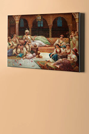 Sayılarla Boyama Seti Çerçeveli Kasnaklı Akşam Sefası 60x75 Cm