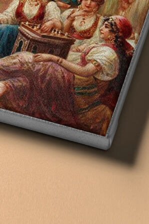 Sayılarla Boyama Seti Çerçeveli Kasnaklı Akşam Sefası 60x75 Cm