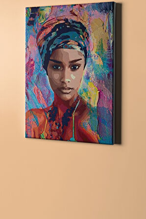 Afrikalı Güzel 6 Sayılarla Boyama Seti Kasnaklı 50x65