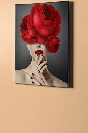 Çiçek Kadın 6 Renkli Sayılarla Boyama Seti Kasnaklı 40x50 Cm