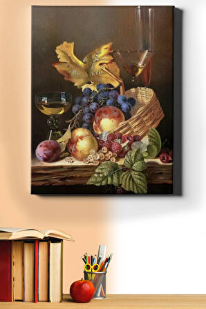 Meyve Sepeti Sayılarla Boyama Seti Kasnaklı 60x75