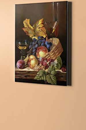 Meyve Sepeti Sayılarla Boyama Seti Kasnaklı 60x75