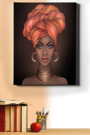 Afrikalı Güzel 11 Sayılarla Boyama Seti Kasnaklı 40x50 Cm