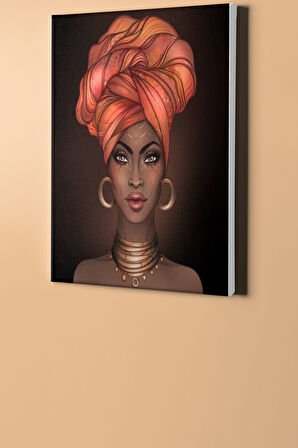 Afrikalı Güzel 11 Sayılarla Boyama Seti Kasnaklı 40x50 Cm