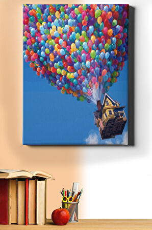 Uçan Ev Sayılarla Boyama Seti Kasnaklı 40x50 Cm