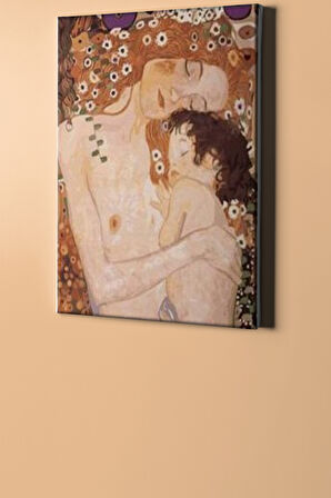 Gustav Klimt Anne Ve Çocuk Sayılarla Boyama Seti Kasnaklı 40 X 50 Cm