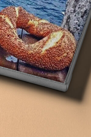 Üsküdar Da Çay Simit Sayılarla Boyama Seti Kasnaklı 40x50 Cm