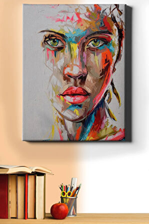 Tutkulu Kadın 2 Sayılarla Boyama Seti Kasnaklı 40x50 Cm