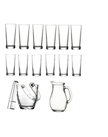 Paşabahçe rakı bardak ve 15 prç. rakı bardağı ve buz kovası seti 