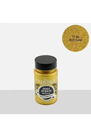 Dora Hibrit Metalik Multisurface Akrilik Boya 90 Ml 7136 Rich Gold
