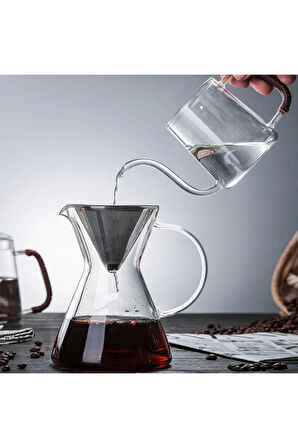 Chemex Filtreli Kahve Demliği  600 ml borosilikat cam