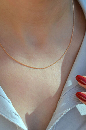Rose Gold Renkli Rodyum Zincir Uç İçin Kolye Zinciri Rose Gold