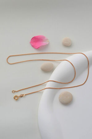 Rose Gold Renkli Rodyum Zincir Uç İçin Kolye Zinciri Rose Gold