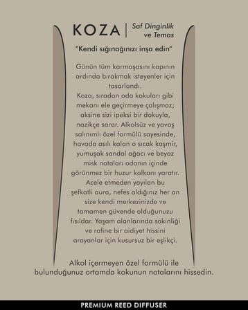 AKS - KOZA REED DIFFUSER / ODA KOKUSU (50 ML) - Alkolsüz özel formül