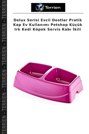 Delux Serisi Evcil Dostlar Pratik Kap Ev Kullanımı Petshop Küçük Irk Kedi Köpek Servis Kabı İkili