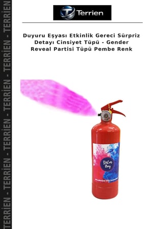 Duyuru Eşyası Etkinlik Gereci Sürpriz Detayı Cinsiyet Tüpü - Gender Reveal Partisi Tüpü Pembe Renk