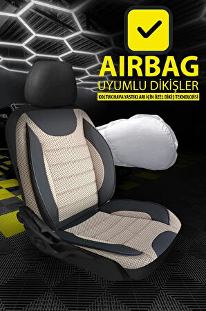 UNİVERSAL KZY ECO Jakar Bej Volkswagen Golf 5 Uyumlu Oto Koltuk Kılıfı Uyumlu