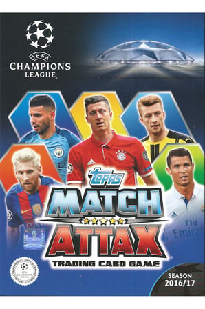36 PAKET (216 KART) Uefa Şampiyonlar Ligi 16/17 Match Attax Futbolcu Kartları