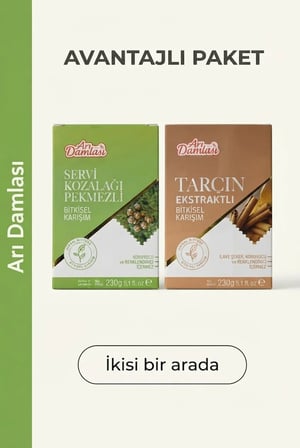 Arı Damlası 2'li Macun Setleri –Servi Kozalağı Pekmezli/Tarçın İçerikli Macun