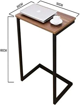 KUZELA  Metal Ayaklı Ahşap Laptop Sehpası.