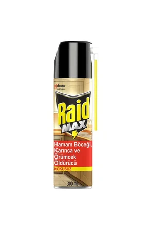Raid Böcek Öldürücü Sprey, 300 ml (Hamam Böceği, Karınca ve Örümceklere Karşı)