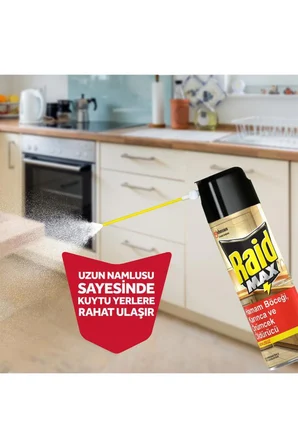 Raid Böcek Öldürücü Sprey, 300 ml (Hamam Böceği, Karınca ve Örümceklere Karşı)