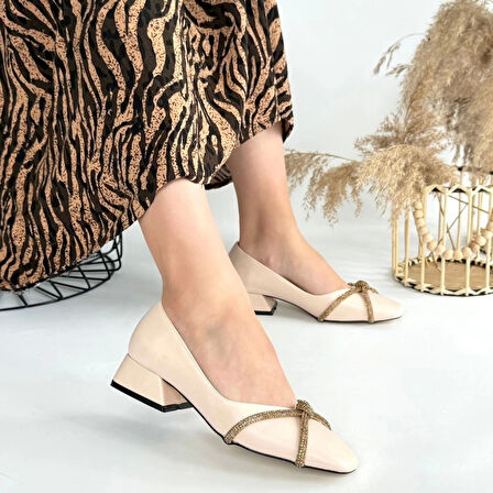 Pety Bej Cilt Topuklu Ayakkabı