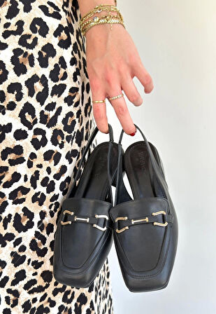 Joone Siyah Cilt Topuklu Ayakkabı