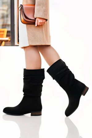 Plod Siyah Süet Çizme