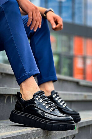 KB-X10 Kuback Siyah Rugan Siyah Yüksek Taban Günlük Spor Ayakkabı