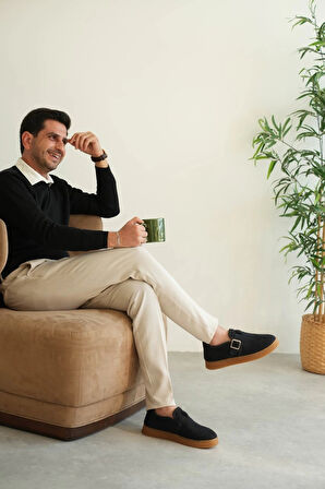 KB-KX1 Kuback Lacivert Kahve Taban Kürklü Günlük Erkek Ayakkabı