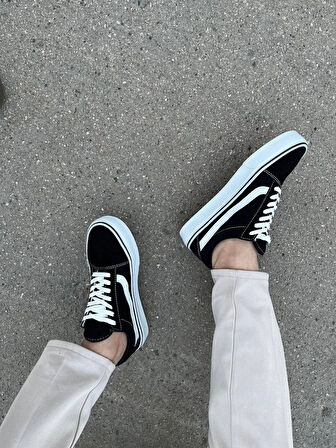 KB-V1 Kuback Siyah Beyaz Detaylı Günlük Erkek Ayakkabı