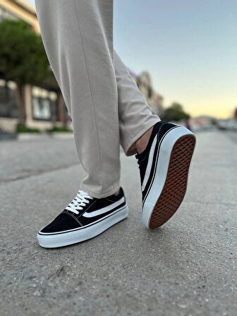 KB-V1 Kuback Siyah Beyaz Detaylı Günlük Erkek Ayakkabı