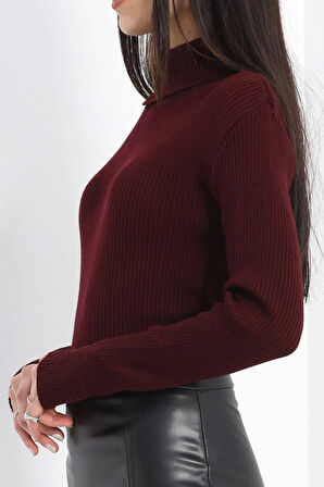 Balıkçı Yaka Fitilli Body Bordo - 19468.1766.