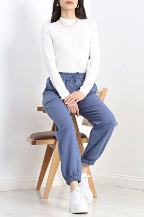 2 İplik İçi Tüylü Çımalı Jogger Eşofman Altı İndigo - 50019.053.