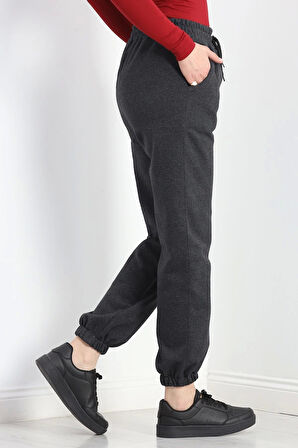 2 İplik İçi Tüylü Çımalı Jogger Eşofman Altı Antrasit - 50019.053.
