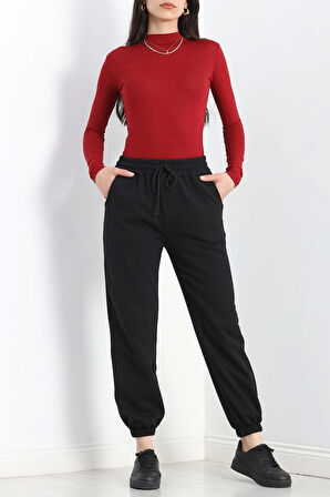 2 İplik İçi Tüylü Çımalı Jogger Eşofman Altı Siyah - 50019.053.