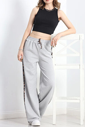 2 İplik Şeritli Eşofman Altı Gri - 40021.1857.