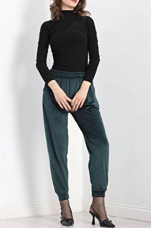 Paça Lastikli Kadife Eşofman Altı Zümrüt - 20891.1287.