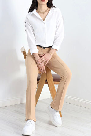 Zra Crep Çımalı Pantolon Sütlükahve - 19607.308.