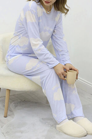 Desenli Poliviskon Pijama Takımı Bebemavi - 818.1287.